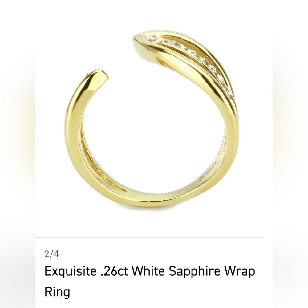 Elegant Gold Wrap Ring with White Accents